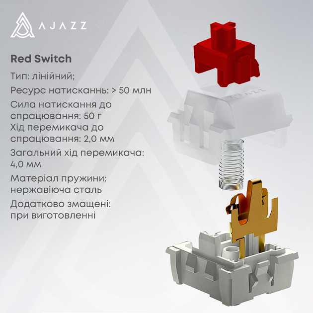 Клавіатура дротова Ajazz NK68 Red Switch USB Black (NK68-R-S-B