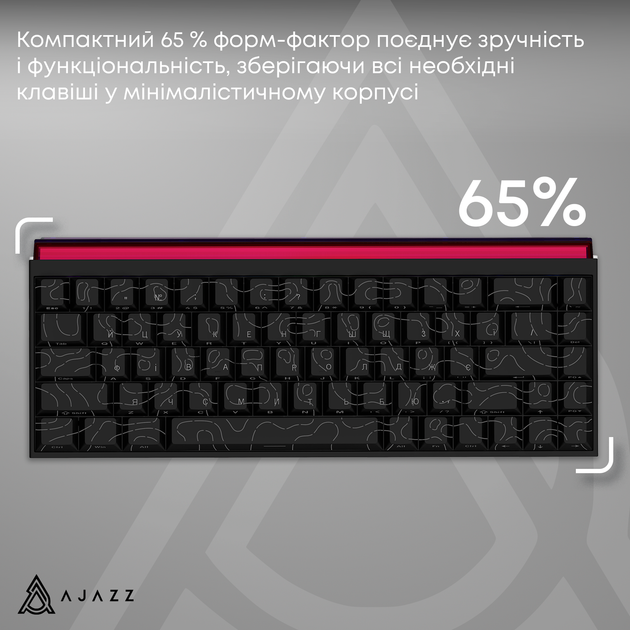 Клавіатура дротова Ajazz NK68 Red Switch USB Black (NK68-R-S-B