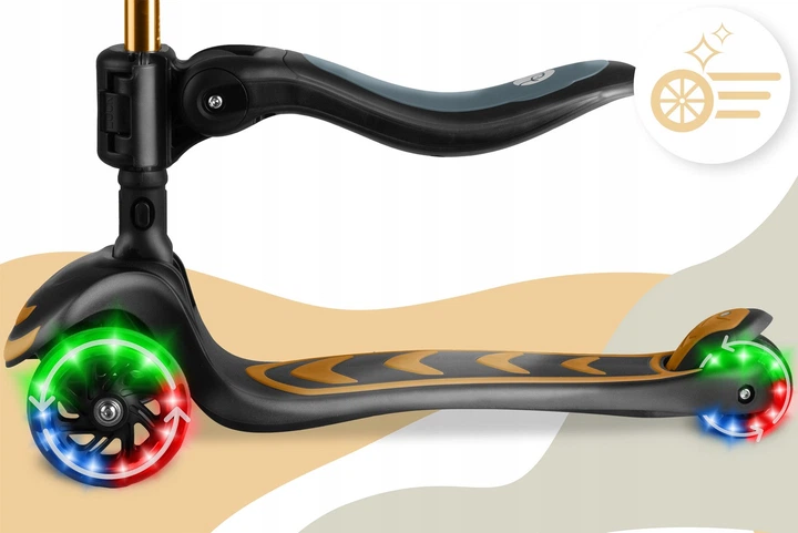 Hulajnoga dziecięca Nukido 765800 Flippo trójkołowa z siedziskiem Złota (5903890630485) - obraz 7