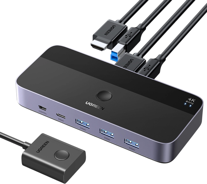 KVM-перемикач Ugreen CM664 Black (6941876217076) - зображення 3