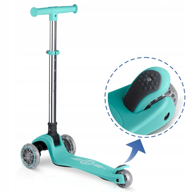 Hulajnoga dziecięca Ricokids 765700 Glow trójkołowa świecąca w ciemności Turkusowa (5903890630447) - obraz 3