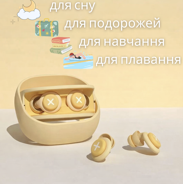 Беруши для сна и плавания, шумоизоляционные и водонепроницаемые, защита от храпа, громких звуков, взрывов и выстрелов, многоразовые силиконовые - изображение 2