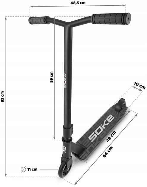 Hulajnoga dziecięca Soke 1540 GO Czarna (5903890604769) - obraz 3