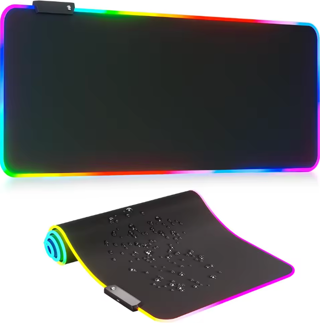 Игровая поверхность коврик для мышки большой 90*40см с подсветкой RGB Led игровой коврик TWolf для мыши и клавиатуры для компьютера - Фото 6 Игровая поверхность коврик для мышки большой 90*40см с подсветкой RGB Led игровой коврик TWolf для мыши и клавиатуры для компьютера - изображение 6