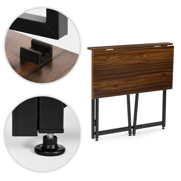 Biurko komputerowe ModernHome by Multistore składane 80 x 45 cm Ciemny orzech (TH-FD-15) - obraz 7