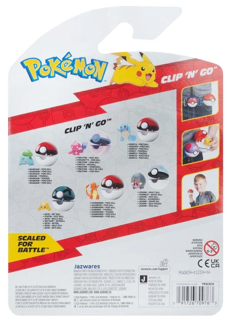 Фігурка Jazwares Pokemon Clip N Go Бульбазавр з Poke Ball (PKW3634) (191726709763) - зображення 2