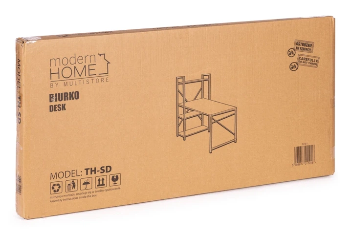 Biurko komputerowe ModernHome by Multistore 120 x 60 cm 3 półki Jasny dąb (TH-SD-6-16) - obraz 8