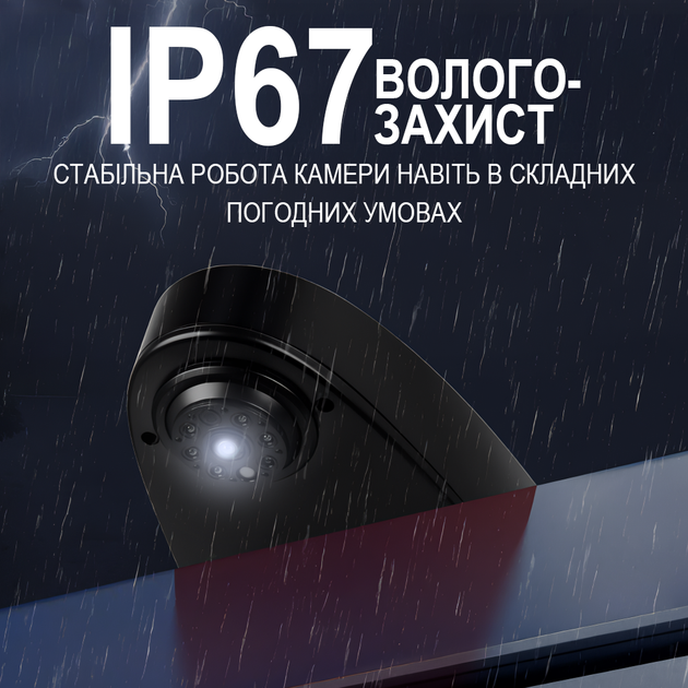 Камера заднего вида для Mercedes-Benz Sprinter (2010–2019) Podofo A-4248, в штатное место стоп-сигнала, с ИК ночным видением, IP67, black - изображение 3