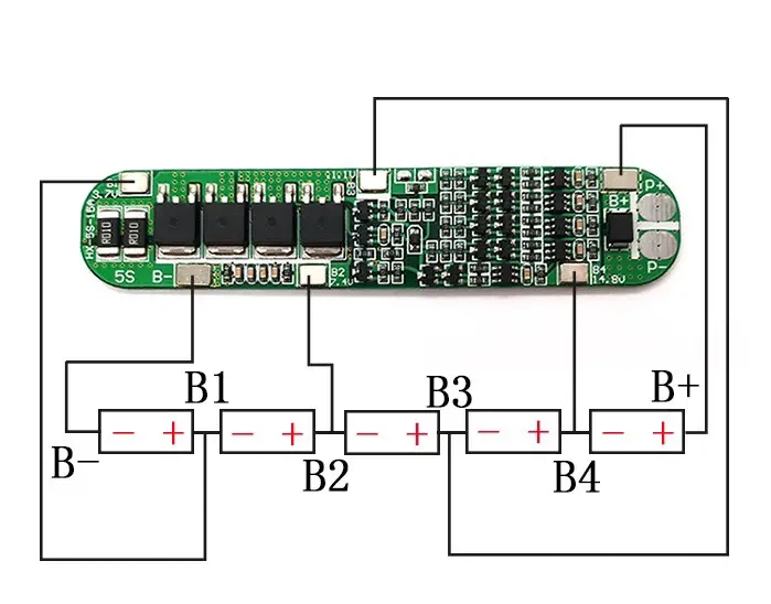 BMS Контролер, Плата захисту Li-Ion 5S 18...21V 15A - Фото 2 BMS Контролер, Плата захисту Li-Ion 5S 18...21V 15A - зображення 2