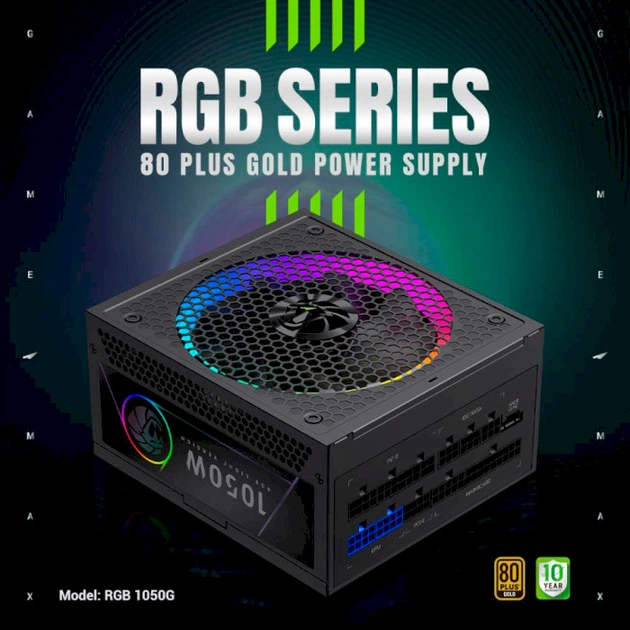 Блок живлення GameMax 1050W RGB 1050G - Фото 6 Блок живлення GameMax 1050W RGB 1050G - зображення 6
