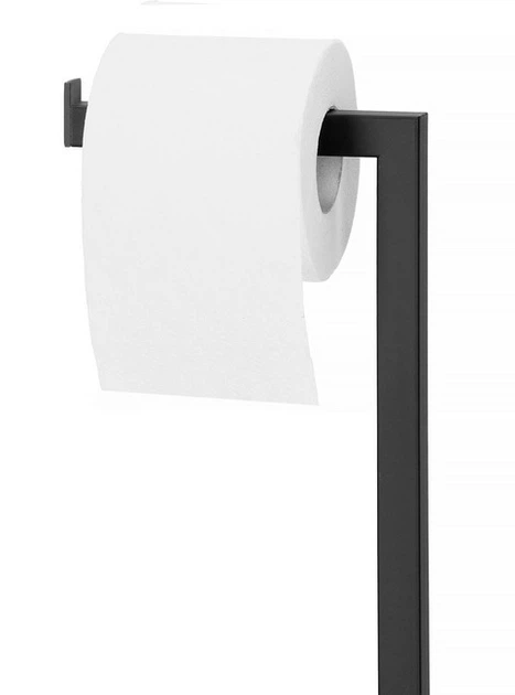 Stojak na papier toaletowy i szczotkę do WC Springos TB0013 2w1 Czarny (5907719420233) - obraz 3