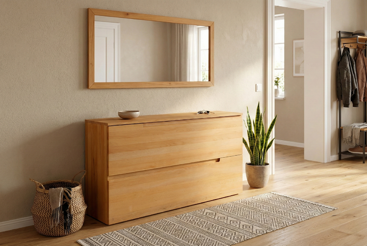 Тумба для взуття LINEA II, бук, 140х75х35 - Фото 1 Тумба для взуття LINEA II, бук, 140х75х35 - зображення 1