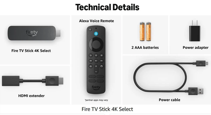 Приставка Amazon Fire TV Stick 4K Select 1/8GB Wi-Fi5 (2025