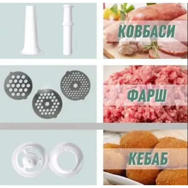 Мясорубка электрическая с шинковницей Crownberg 3200 Вт CB00421688 - изображение 4