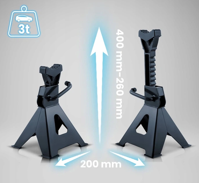 Kobyłki podporowe Humberg 538400 HM-384 samochodowe 3000 kg 2 szt (5903890624675) - obraz 8