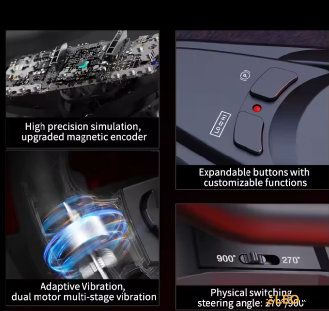 Ігрове кермо PXN V9 GEN2 з педалями і коробкою передач для PS4, PS3, Xbox X/S, PC (PXN-V9GEN2) - зображення 4