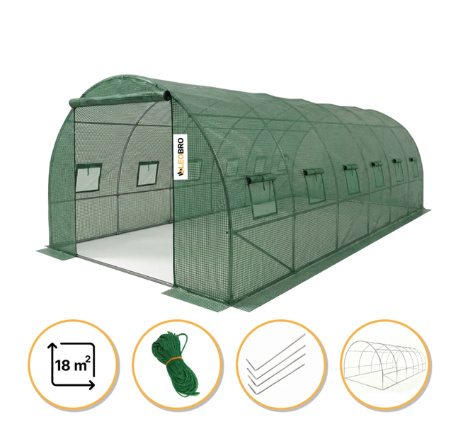 Садова теплиця парник LEOBRO Garden 18м2 Green (LB-G105-GRN) - изображение 3