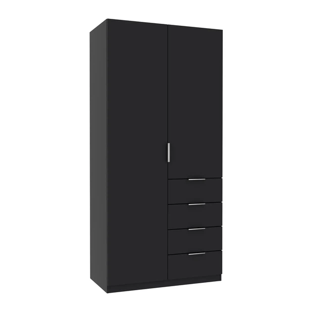 Шкаф двухдверный Kristal 1 Kontinent Антрацит 100х52х210 см - изображение 5