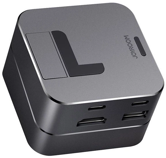 Hub USB JOYROOM S-H121 USB-C - USB-A 3.0 / RJ45 / HDMI / USB-C / Thunderbolt Grey (6941237148438) - obraz 2