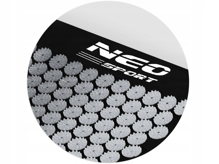 Mata zdrowotna do akupresury Neo Sport 190300 NS-903 z kolcami z poduszką 68 x 42 cm Czarno-srebrna (5903890617028) - obraz 5