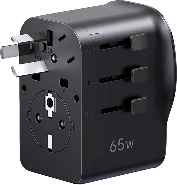 Uniwersalny adapter podróżny Ugreen S550 65W Universal Travel Adapter Black (6941876250011) - obraz 4