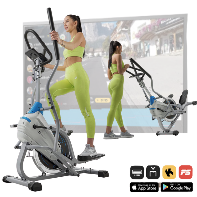 Орбитрек-степпер Hop-Sport HS-400B Icon Silver до 120 кг (Клаймбер для дома) - изображение 12