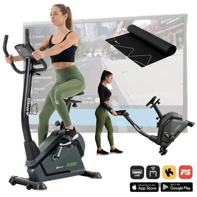 Велотренажер електромагнітний Hop-Sport HS-120H Argo + мат до 120 кг Bluetooth - изображение 11