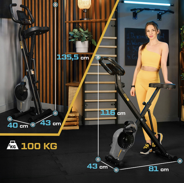 Велотренажер Trex Sport TX-340XB BRIZ серый. Магнитный, 8 уровней, складной, до 100 кг, для дома, фитнеса, реабилитации - изображение 15