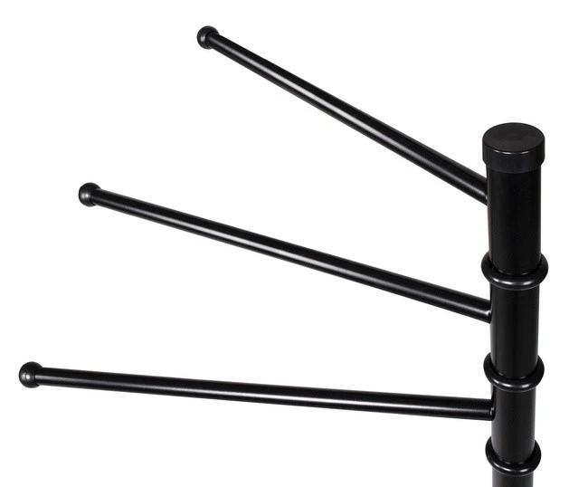 Stojak na ręczniki SPRINGOS TS0005 do łazienki 3 ramienny Czarny (5907719409917) - obraz 3