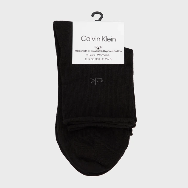 Набор женских носков коротких хлопковых Calvin Klein 701229681-001 35-38 2 пары Черный (8720245645959) - Фото 4 Набор женских носков коротких хлопковых Calvin Klein 701229681-001 35-38 2 пары Черный (8720245645959) - изображение 4