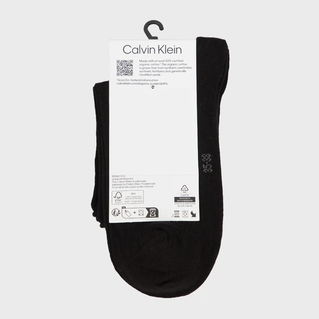 Набор женских носков коротких хлопковых Calvin Klein 701229681-001 35-38 2 пары Черный (8720245645959) - Фото 5 Набор женских носков коротких хлопковых Calvin Klein 701229681-001 35-38 2 пары Черный (8720245645959) - изображение 5