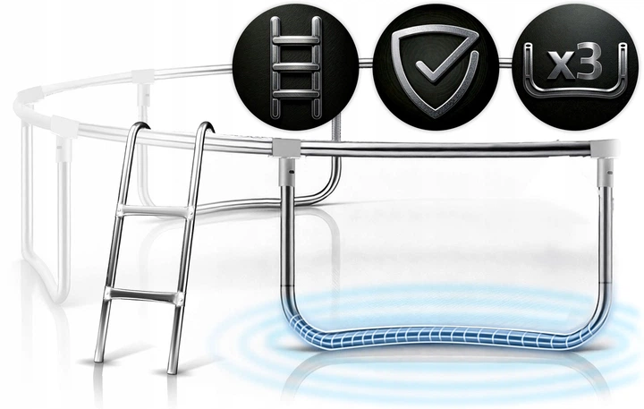 Trampolina ogrodowa Neo Sport NS-08Z231 z siatką wewnętrzną i drabinką 252 cm Zielona (5903890625696) - obraz 6