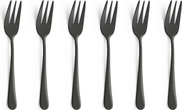 Zestaw widelców do ciasta Amefa Austin Czarne 6 szt (8711155454830) - obraz 2