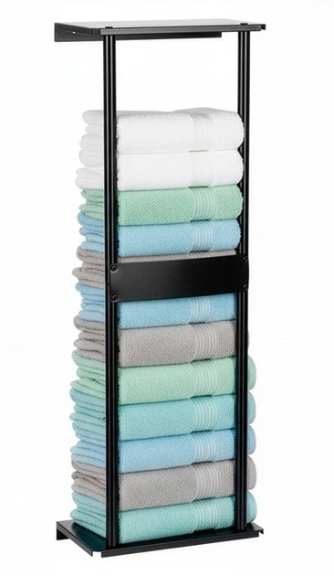 Полиця для ванної кімнати SPRINGOS HG0074 вертикальна для рушників Чорна (5908455306430) - зображення 6