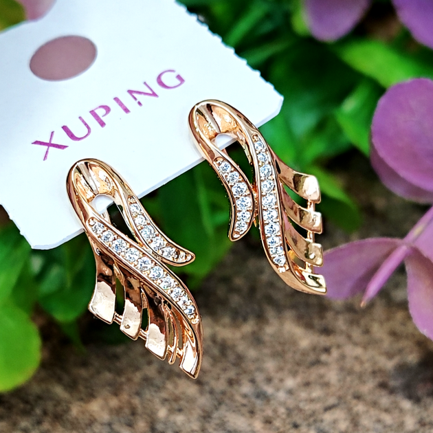 Серьги Xuping Jewelry длина 2.2см ширина 9мм медицинское золото позолота 18К с1509 - Фото 2 Серьги Xuping Jewelry длина 2.2см ширина 9мм медицинское золото позолота 18К с1509 - изображение 2