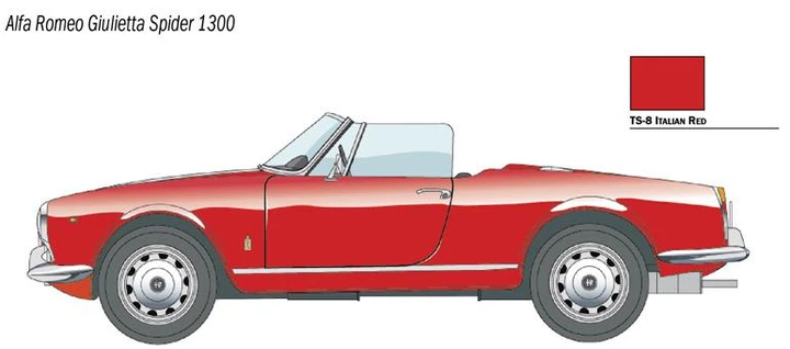 Збірна модель 1:24 автомобіль Alfa Romeo Guiletta Spider 1300 Italeri 3653 - изображение 4