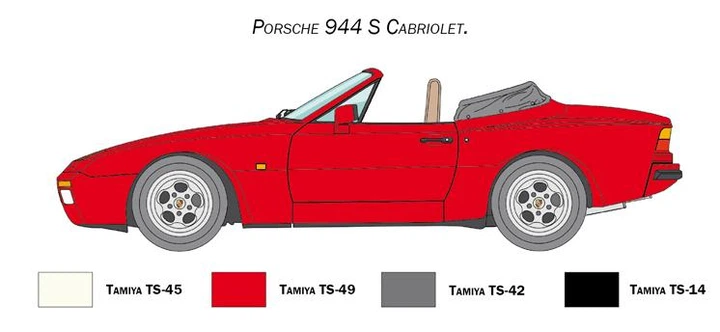 Збірна модель 1:24 автомобіль Porsche 944S Cabrio Italeri 3646 - зображення 4
