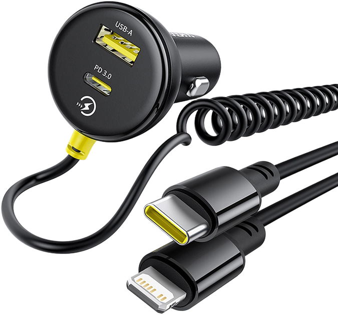 Ładowarka samochodowa Baseus Circular 60W USB-A + USB-C Black (6932172677183) - obraz 2