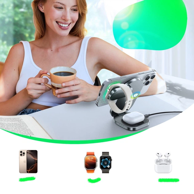 Uchwyt do telefonu Joyroom JR-W17 Qi 15W Black (6941237127082) - obraz 4