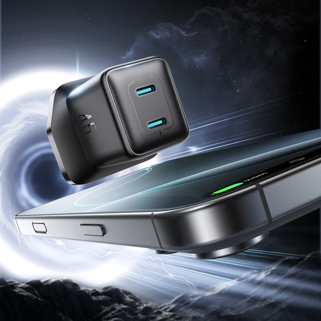 Ładowarka sieciowa JOYROOM JR-TCG17 45W 2 x- USB-C UK Black (6941237127365) - obraz 9