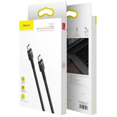 Дата кабель USB-C to USB-C 2.0m USB 3.1 3A grey-black Baseus (CATKLF-HG1) - изображение 8