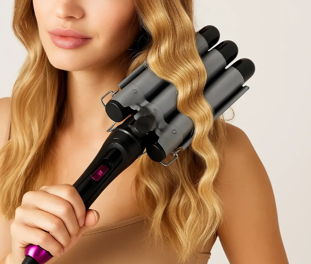 Тройная плойка Domotec MS-481B три волны для создания волн и локонов 3 Barrel Hair Curler 97 Вт Черная - изображение 5
