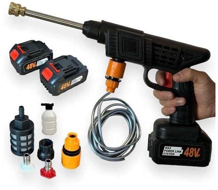 Мойка аккумуляторная высокого давления Cleaning Gun 8559 с кейсом 2 аккумуляторами 48 Вт Черный - Фото 2 Мойка аккумуляторная высокого давления Cleaning Gun 8559 с кейсом 2 аккумуляторами 48 Вт Черный - изображение 2