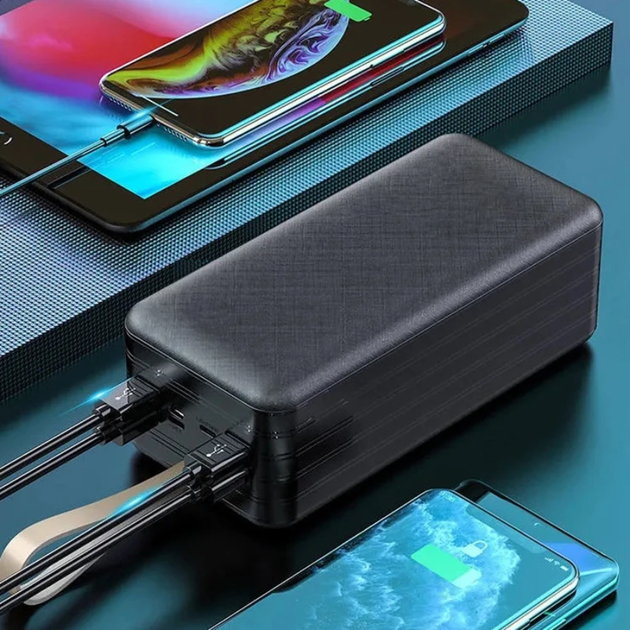 Портативний зовнішній акумулятор Power Bank 100000 mAh чорний - Фото 3 Портативний зовнішній акумулятор Power Bank 100000 mAh чорний - зображення 3