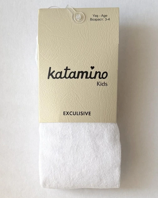 Дитячі бавовняні колготки Katamino Exclusive однотонні Білі 98-104 / 3-4 роки - зображення 2