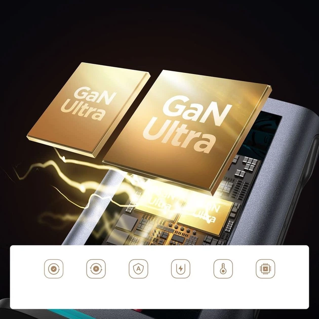 Настільний зарядний пристрій JOYROOM JR-TCM02 GaN 65 W 4 x USB-C + 2 x USB-A UK plug  Black-Grey (6956116795535) - зображення 10