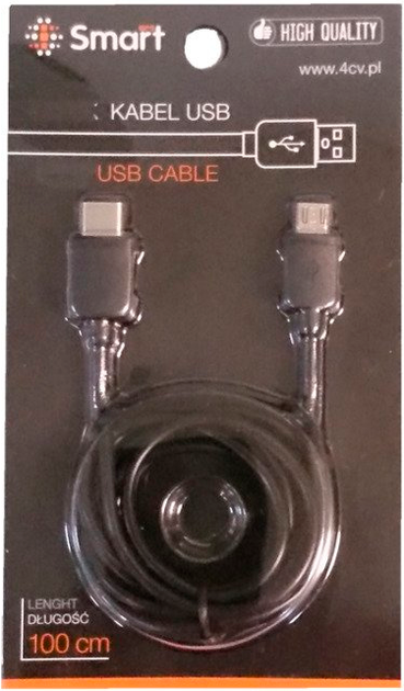 Kabel SmartGPS KBO03 microUSB - USB-C Black (5905279820661) - obraz 2