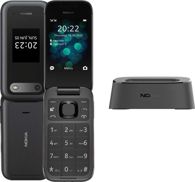 Мобільний телефон Nokia 2660 Flip DualSim Black + док-станція (1GF011LPA1A01) - зображення 4