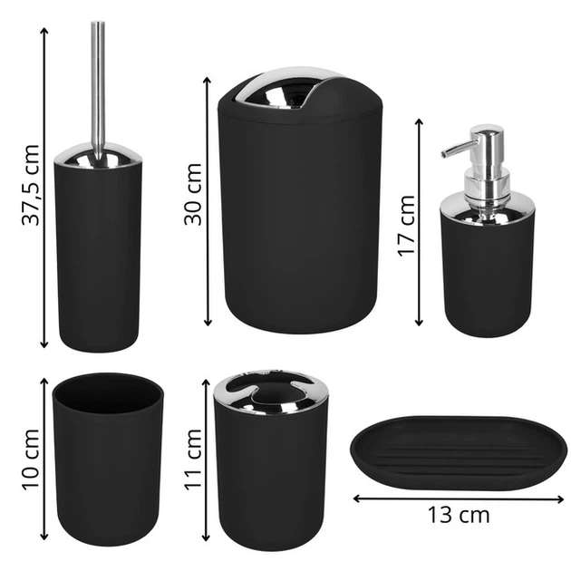 Zestaw akcesoriów łazienkowych SPRINGOS HA1111 6 w 1 Czarny (5908455307345) - obraz 11