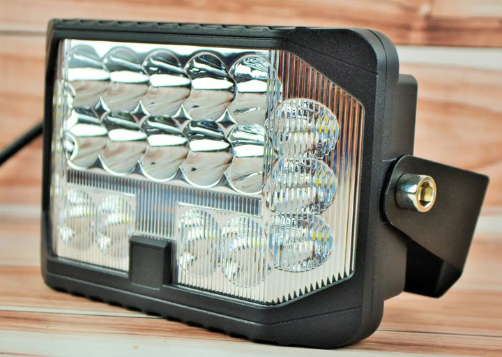 LED фара прямокутна (1шт) 96W ближній + дальній та жовтий габарит 12-24V (18x11,5x5СМ) фари на трактор МТЗ - зображення 2